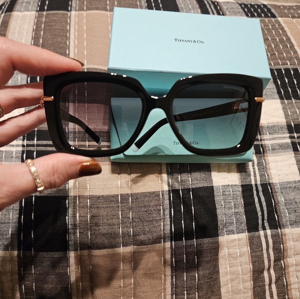 Tiffany & Co. Black and Gold Sunglasses TF4199